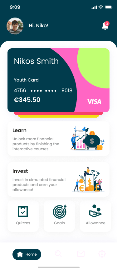 Walnut card tray with white powder coated steel divider and 3 punchout holes.