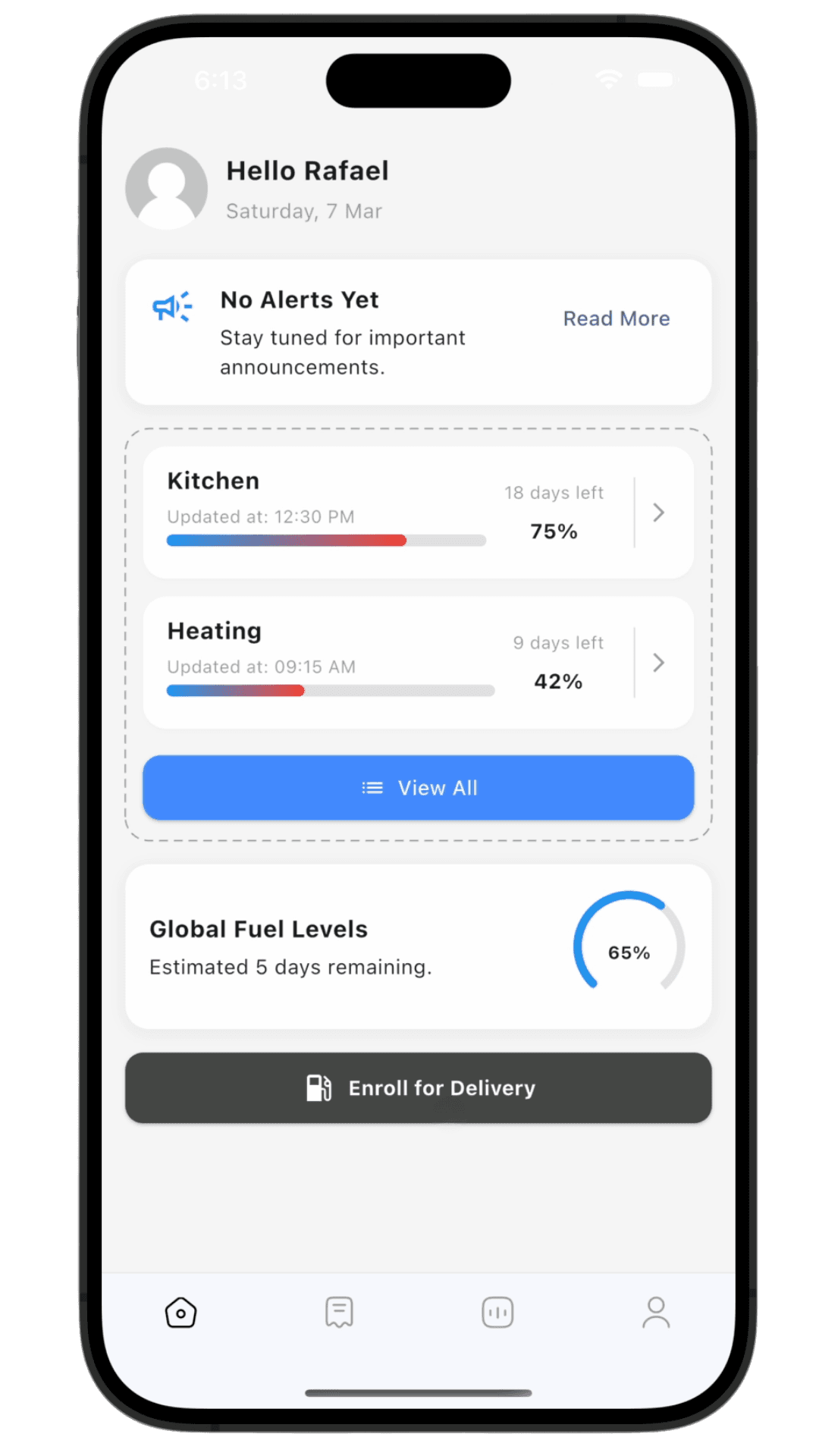 Synergas customer mobile app